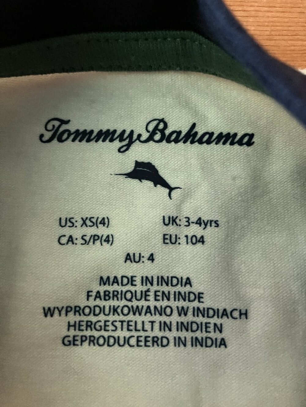 TOMMY BAHAMA Kids Embroidered Logo Cotton White/Green Shirt Size XS (4) New - Picture 3 of 7